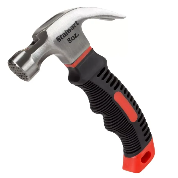 Stubby Claw Hammer With Comfort Grip Fiberglass Handle - 8-oz
