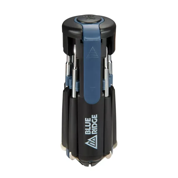 8 in 1 Folding Screwdriver Multi Tool: Steel & Plastic, Multibit, T8 & Flathead, 1 Year Warranty