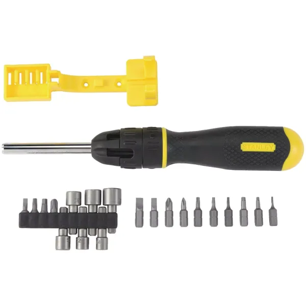 Stanley Tools 20-Piece Multi-Bit Ratcheting Screwdriver Set, 62-574 in Black